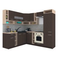 Bucatarie de Colt COSSY NEW ST. 200-230, Wenge / Decor 8548
